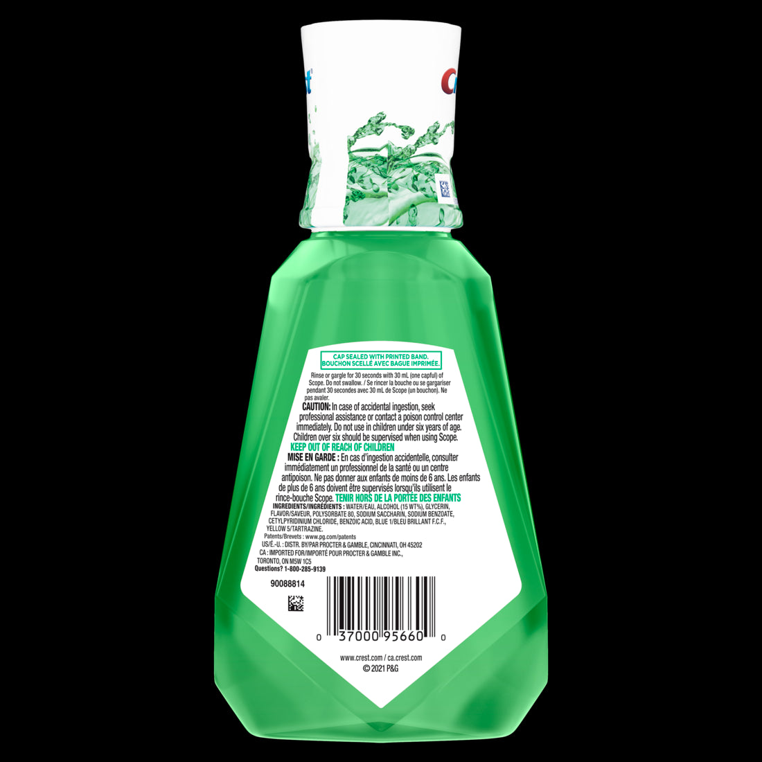 Crest Scope Classic Anticavity Fluroide Mouthwash Original Mint (250ML) - 8.4oz/6pk