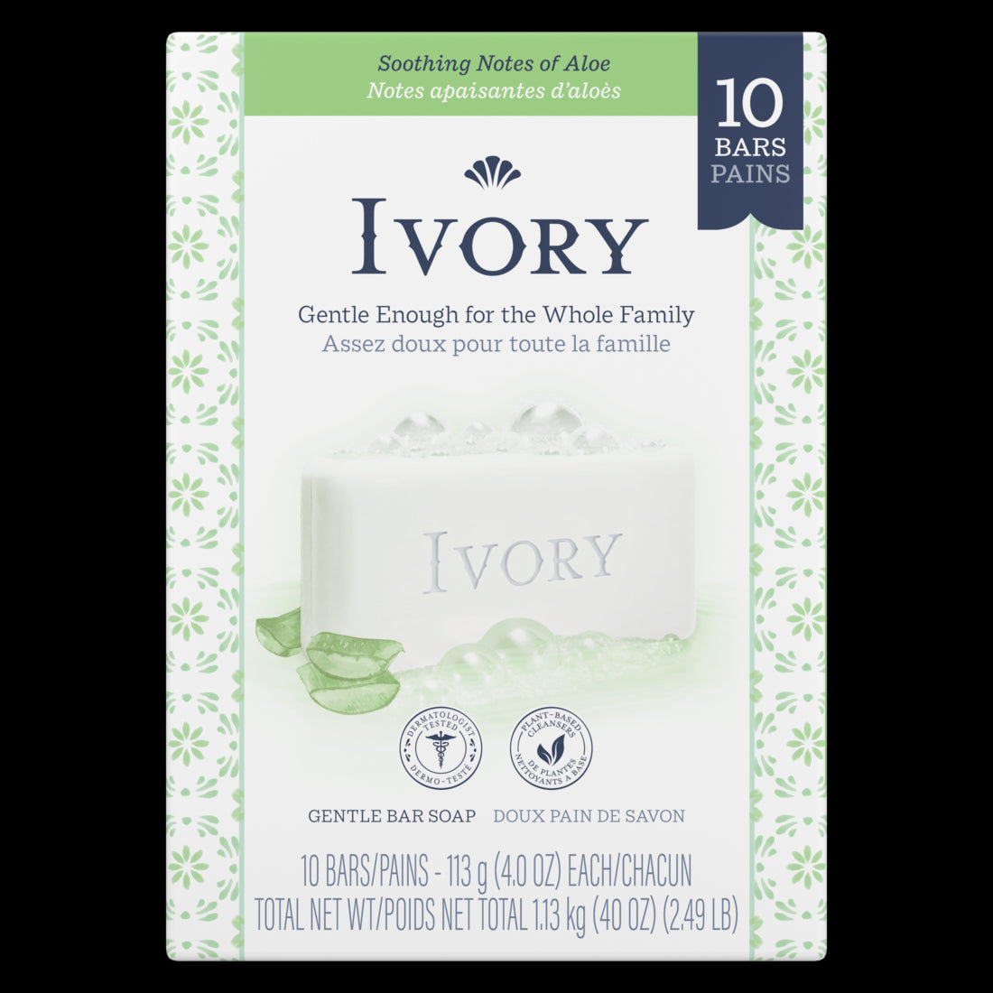 Ivory Bar Soap ALOE - 4.0oz/10bar/8pk