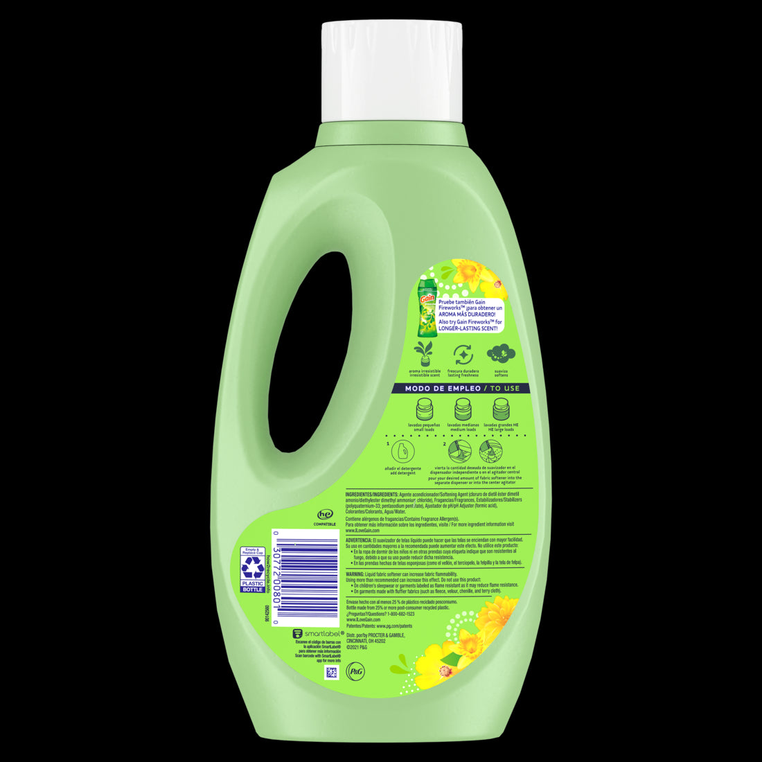 Gain Suavizante Liquid Fabric Softener Sunflower Fresh 58 loads - 50oz/4pk