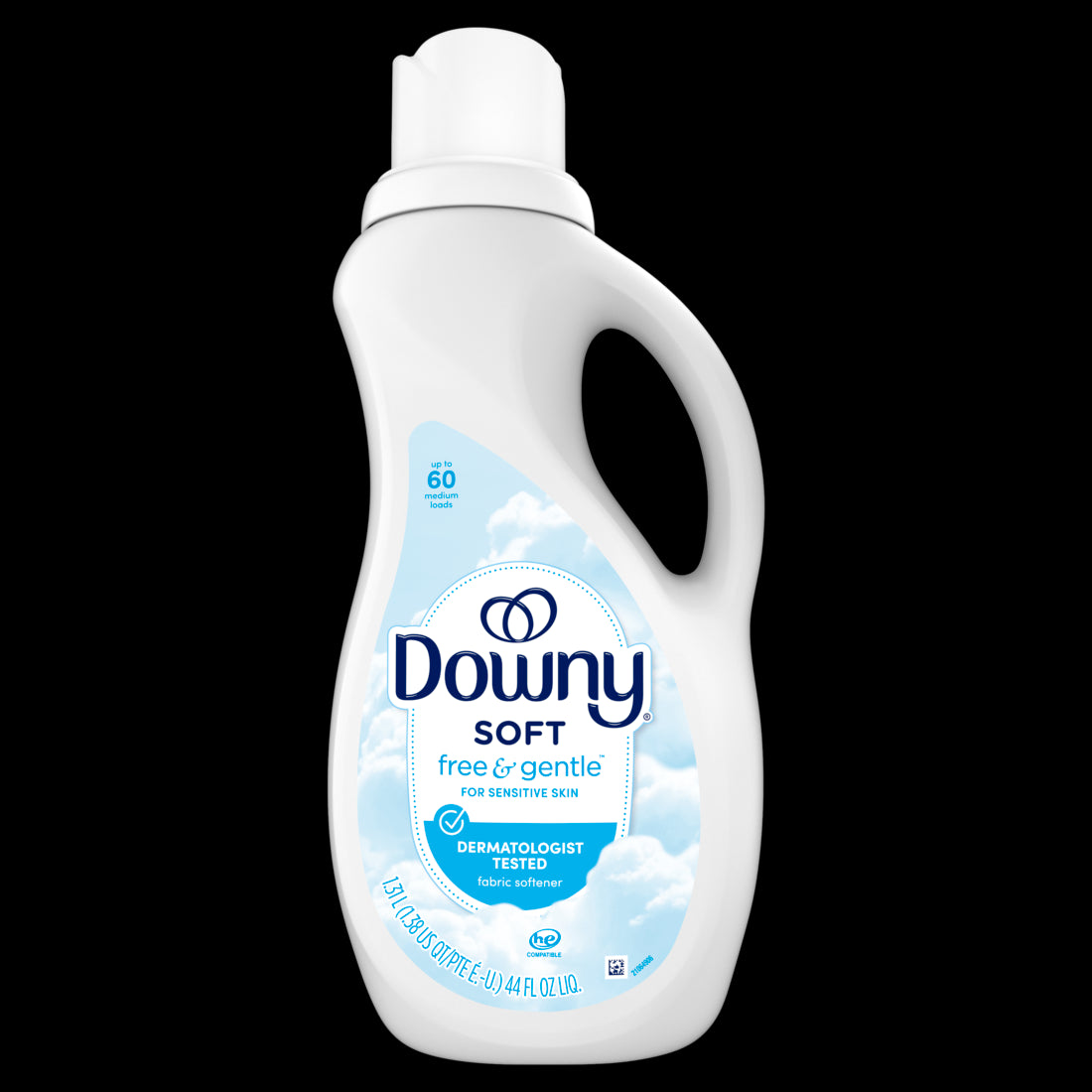 Downy Ultra Free & Gentle Hypoallergenic Laundry Liquid Fabric Softener 60 Loads - 44oz/6pk