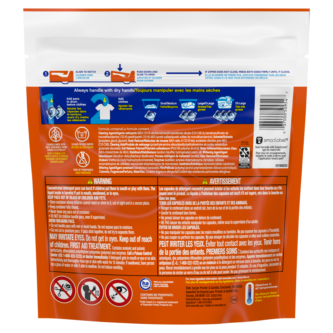 Tide Pods Laundry Detergent Spring Meadow Scent 3-in-1 Stain Remover Odor Fighter Color Protector Concentrated Laundry Soap Pacs - 16ct/6pk