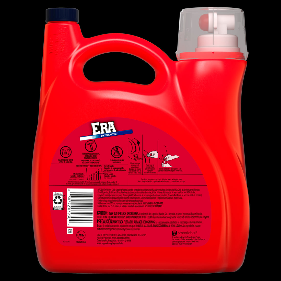 Era Oxibooster Liquid Laundry Detergent 87 Loads - 154oz/4pk