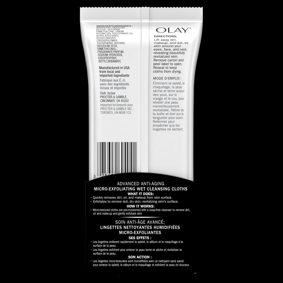 Olay Regenerist Micro-Exfoliating Wet Cleansing Cloths - 30ct/12pk