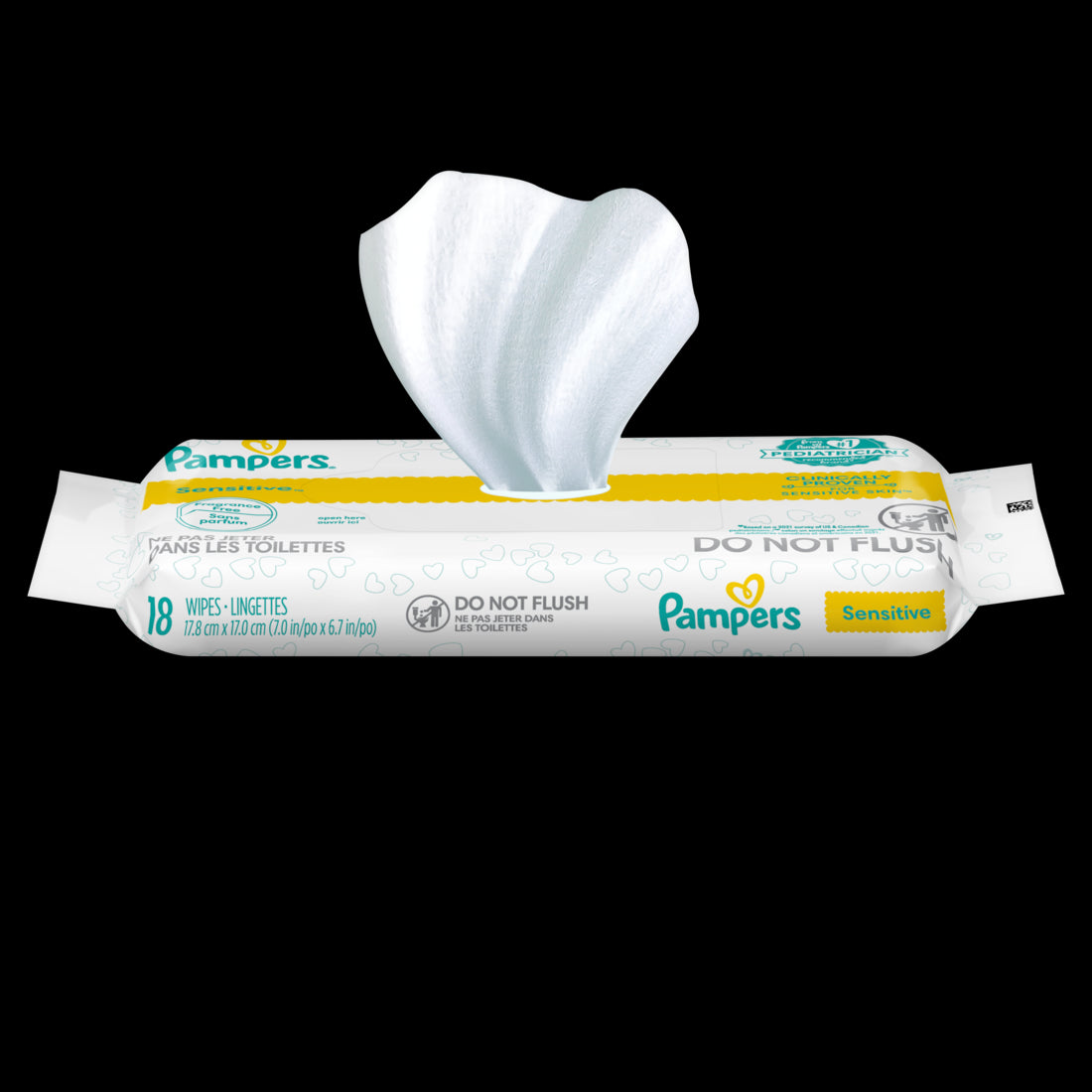 Pampers Wipes Sensitive Pouch  - 18ct/16pk