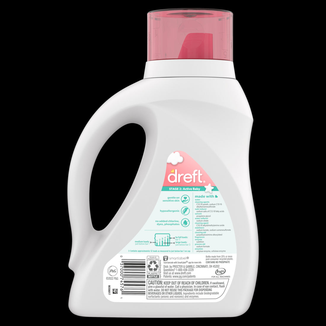 Dreft Stage 2: Active Baby Liquid Laundry Detergent 32 Loads - 46oz/6pk