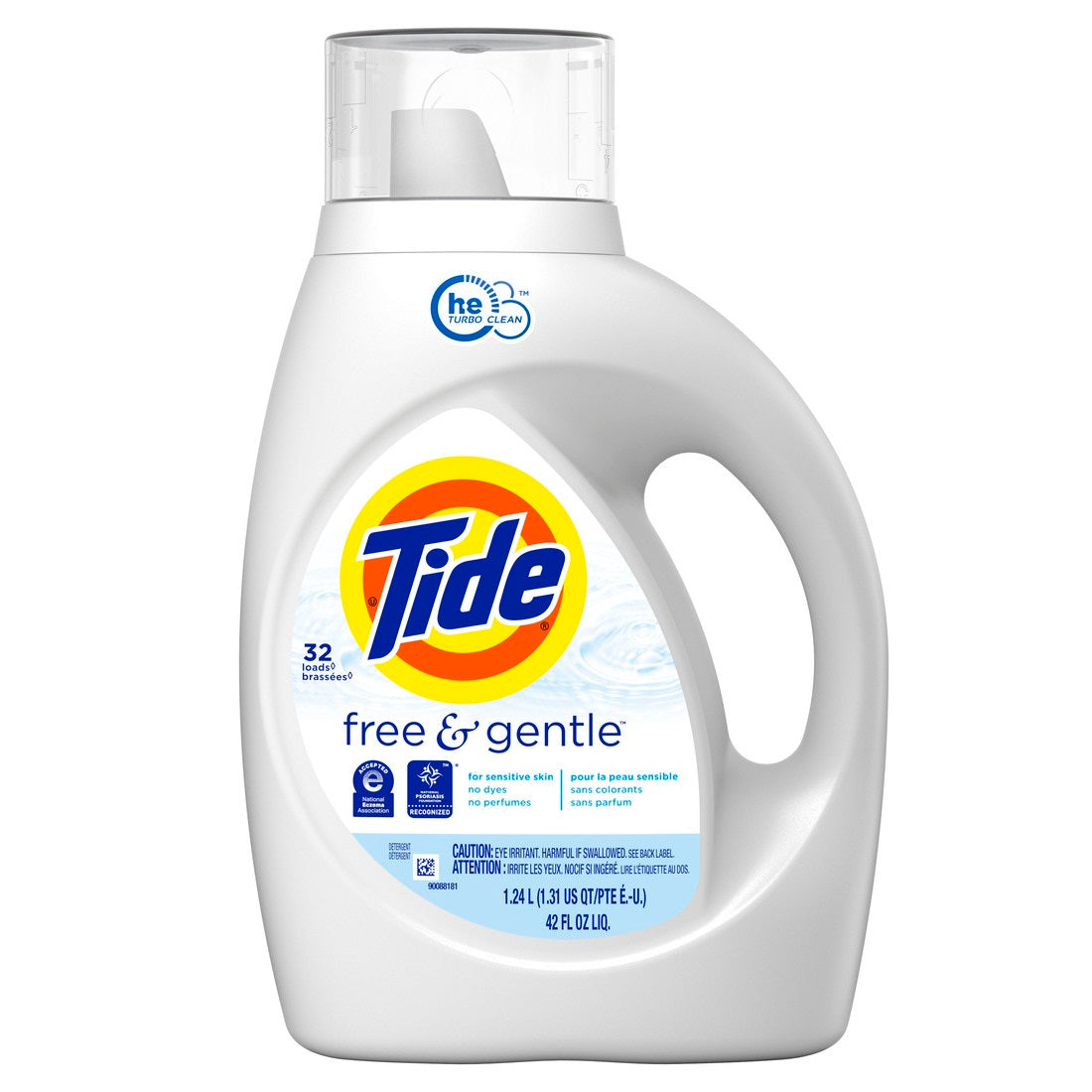 Tide HE Free & Gentle Liquid Laundry Detergent 32 loads - 42oz/6pk