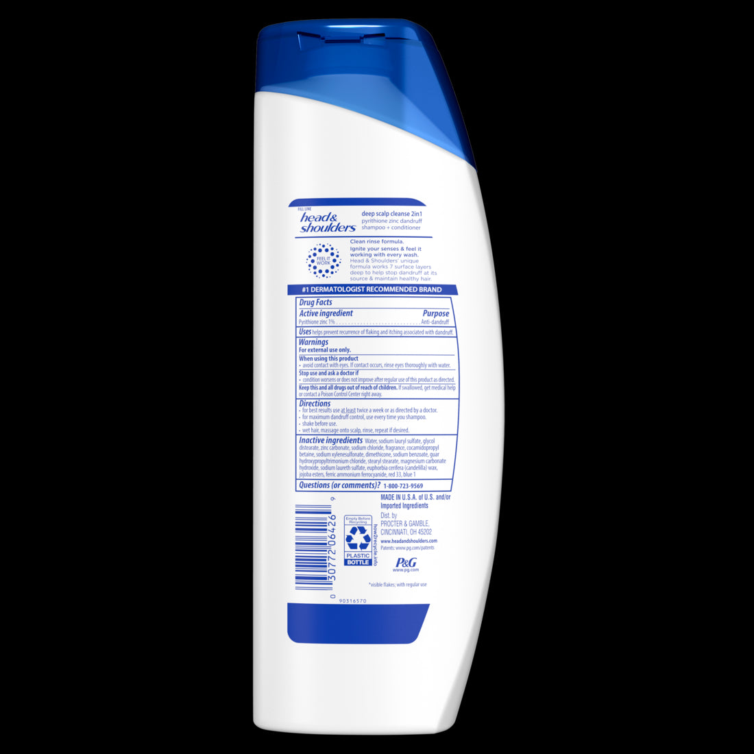 Head & Shoulders 2 in 1 Dandruff Shampoo and Conditioner Deep Scalp Cleanse - 12.5oz/6pk