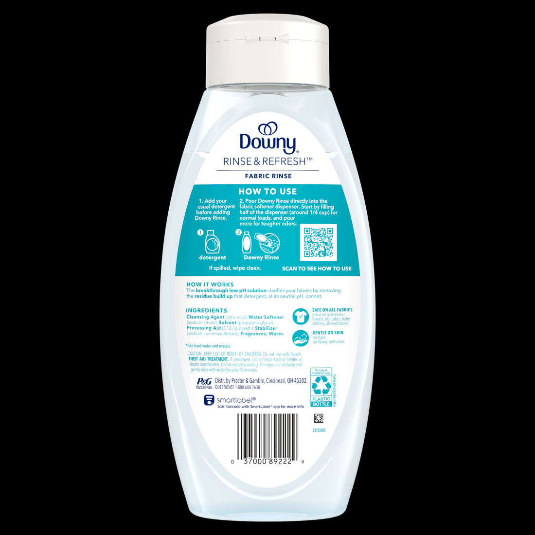 Downy RINSE & REFRESH Laundry Odor Remover and Fabric Softener Cool Cotton - 25.5oz/6pk