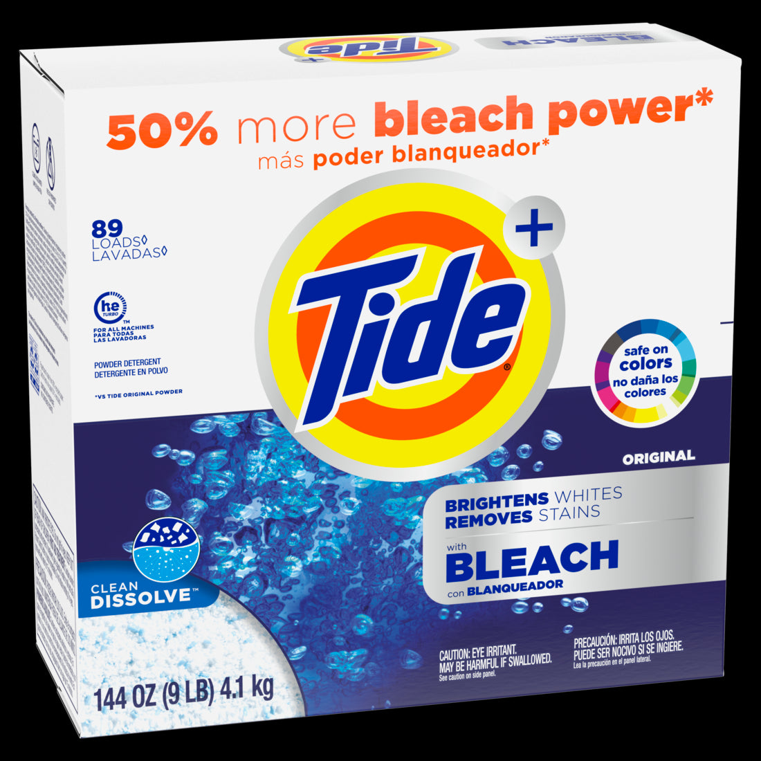 Tide Powder Plus Bleach Original 89 Loads - 144oz/2pk