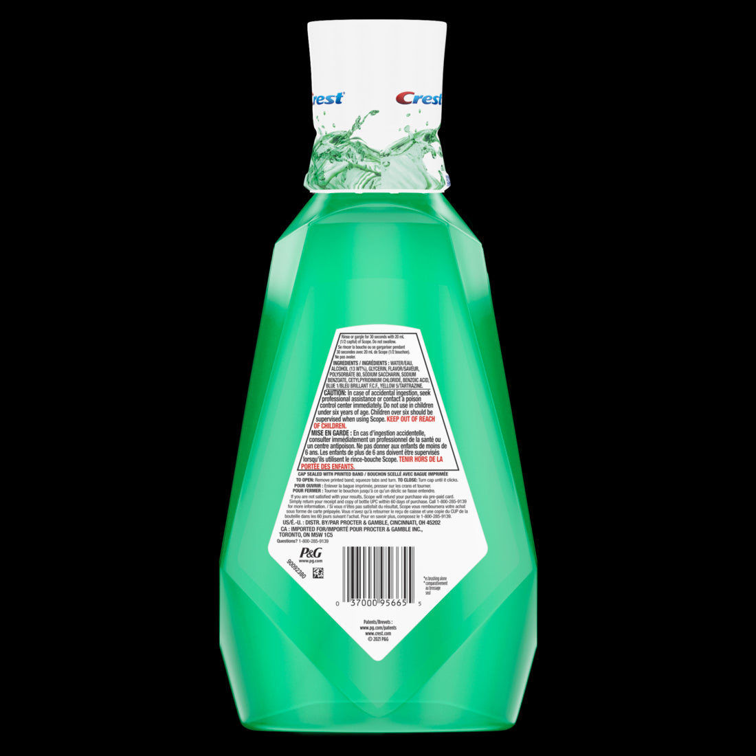 Crest Scope Outlast Mouthwash Long Lasting Mint  1L/33.8oz/6pk