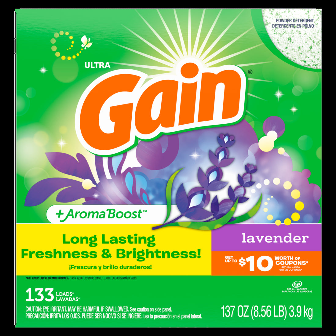 Gain Laundry Detergent Powder Lavender 133 Loads - 137oz/2pk