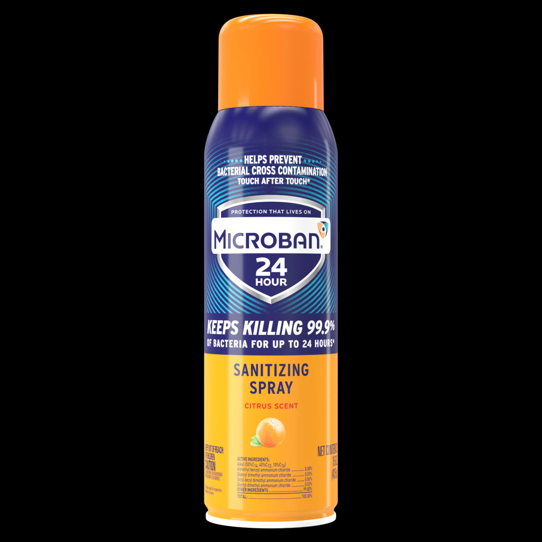 Microban 24 Hour Disinfectant Sanitizing Spray Citrus Scent - 15oz/6pk