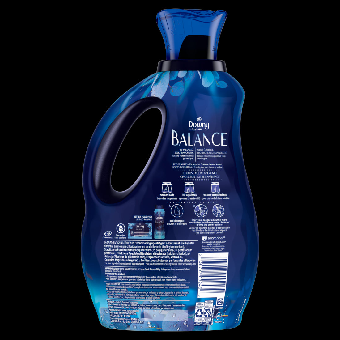 Downy BALANCE Infusions Laundry Fabric Softener Liquid Crisp Rain and Blue Eucalyptus - 56oz/4pk