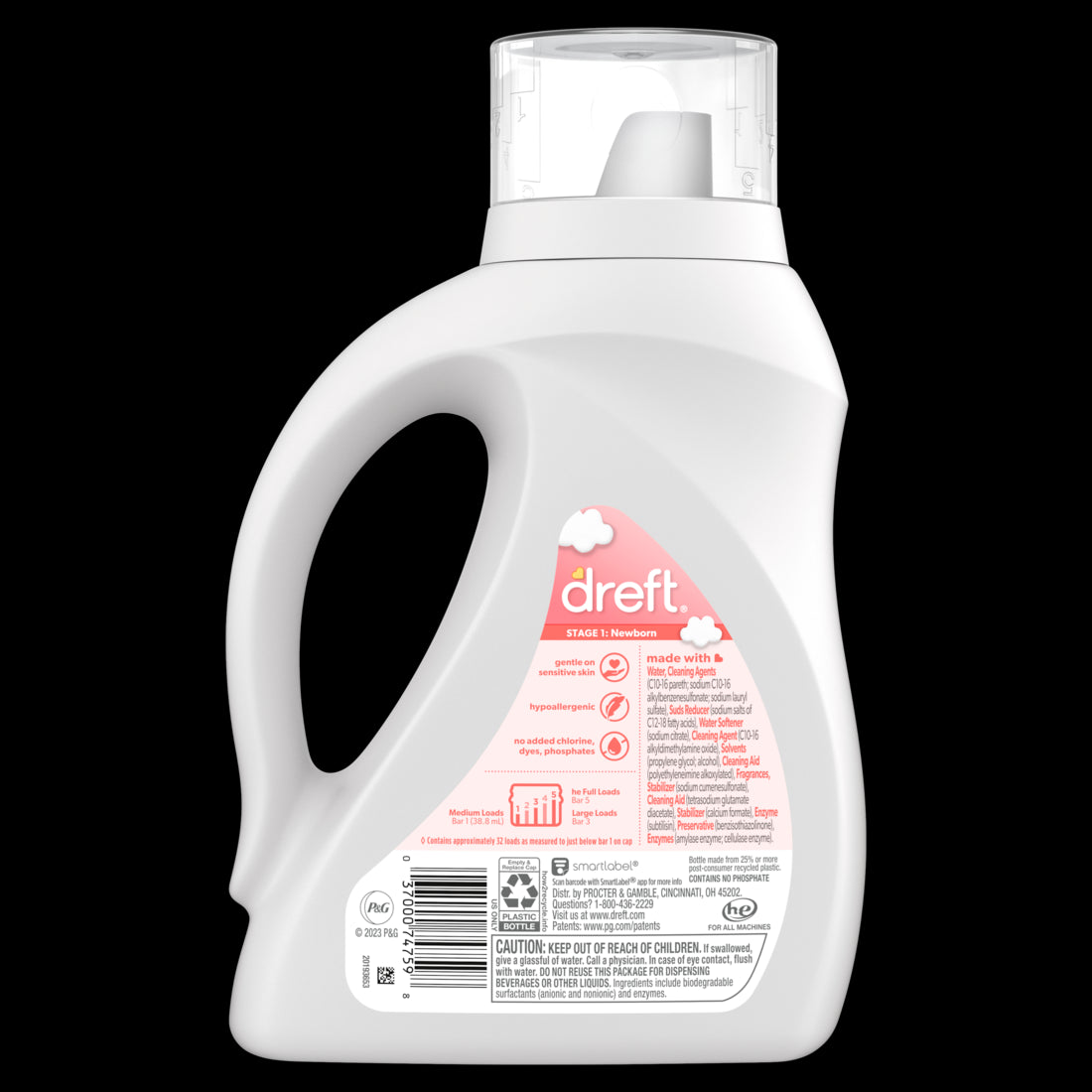 Dreft Stage 1: Newborn Baby Liquid Laundry Detergent 32 loads - 46oz/6pk