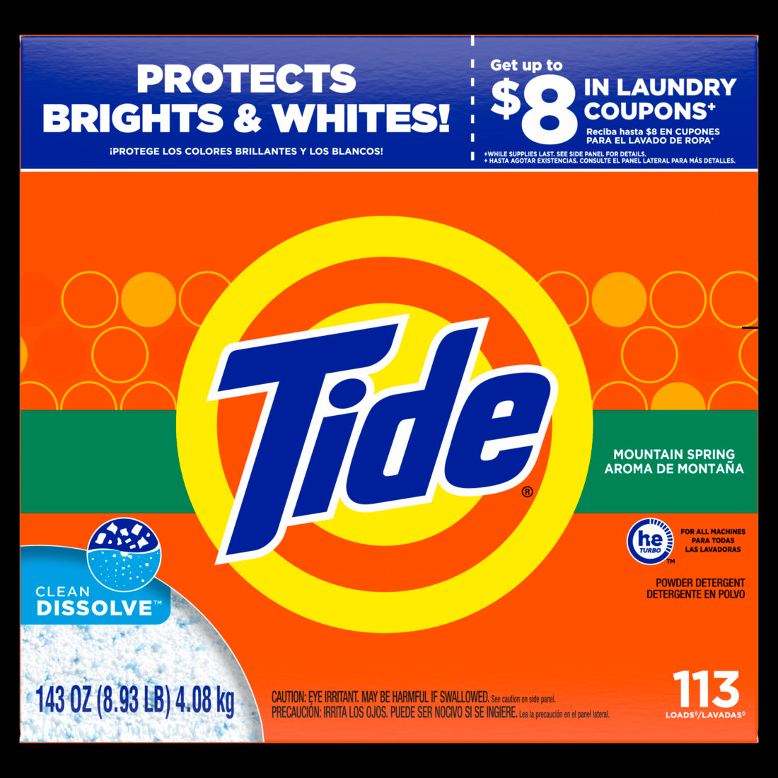 Tide POWDER Ultra Mountain Spring 113 loads - 143oz/2pk