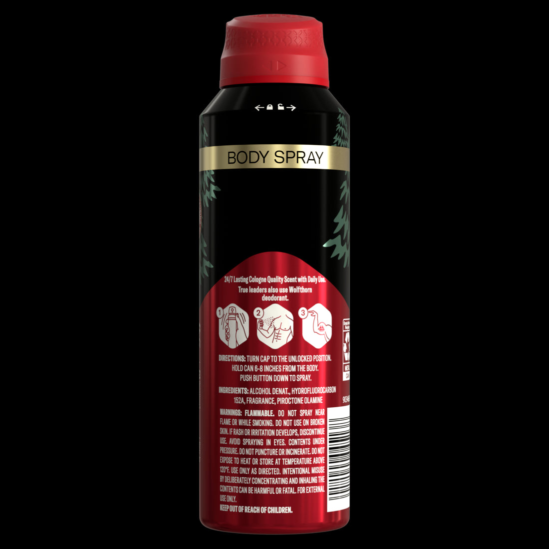 Old Spice Aluminum Free Body Spray for Men Wolfthorn - 5.1oz/12pk