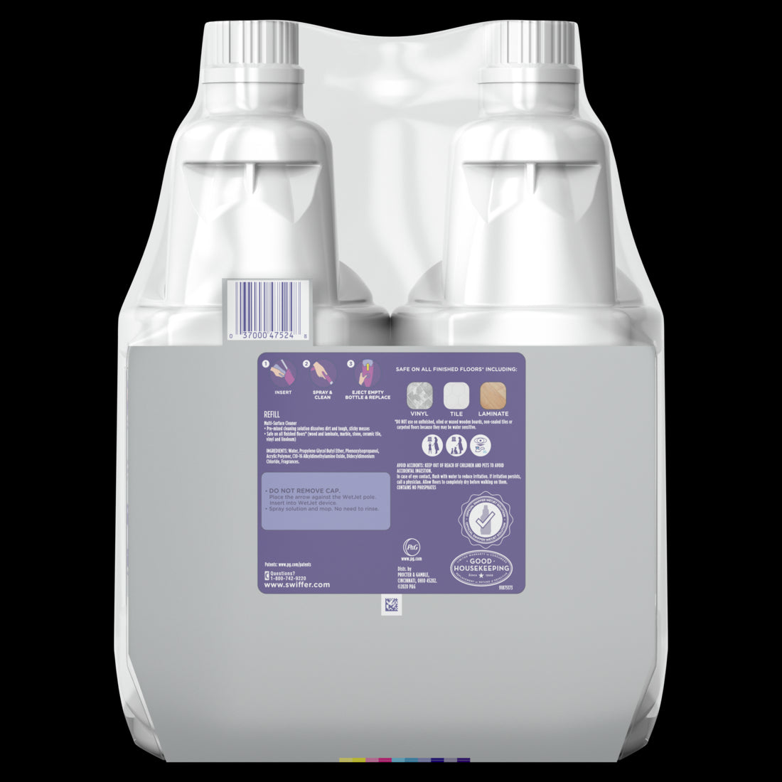 Swiffer WetJet All Purpose Multi Surface Floor Cleaning Solution Refill 2 Pack - 42.2oz/3pk