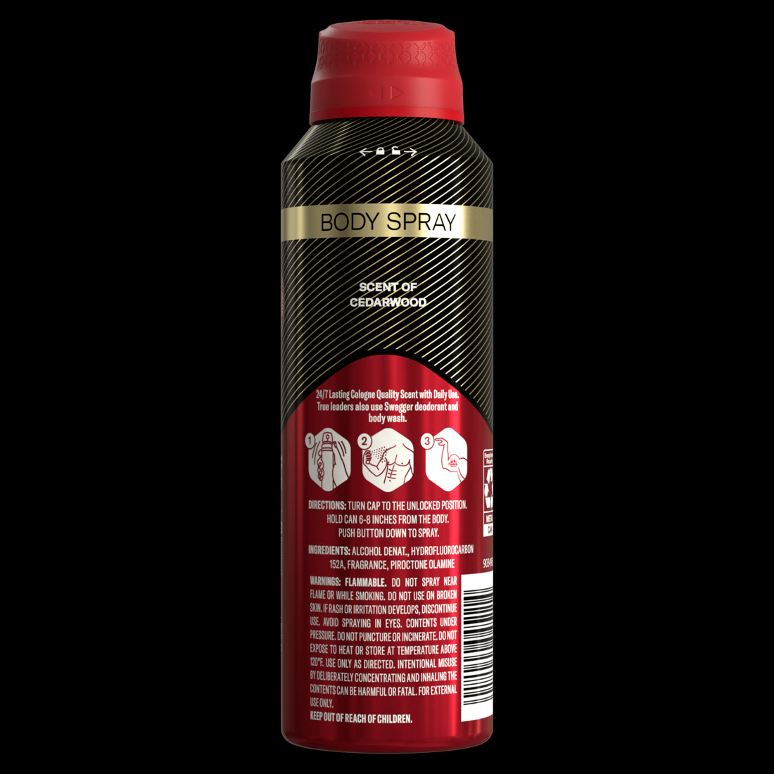 Old Spice Aluminum Free Body Spray for Men Swagger - 5.1oz/12pk