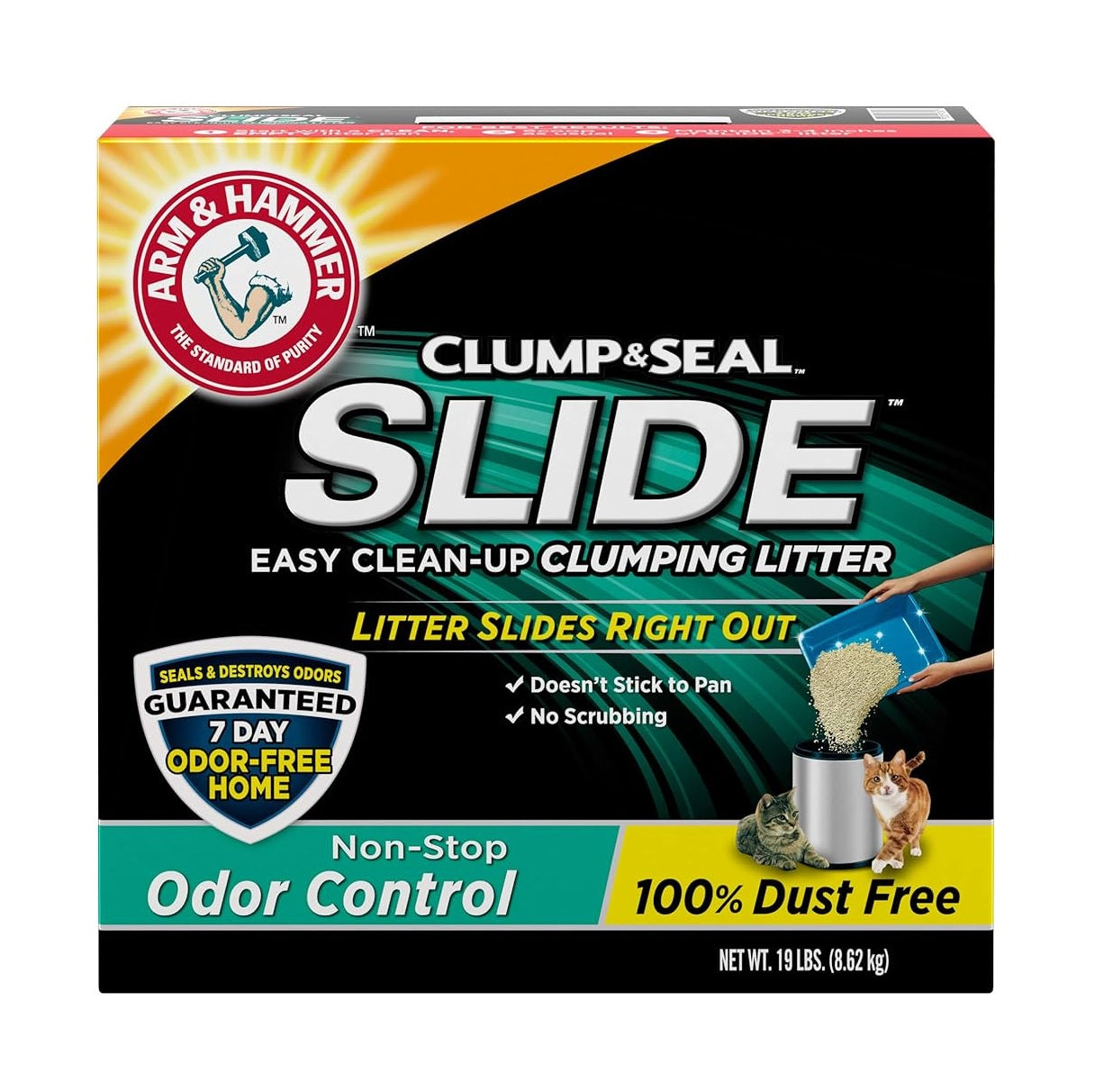 Arm & Hammer Clump & Seal Slide Non-Stop Odor Control - 19lb/2pk