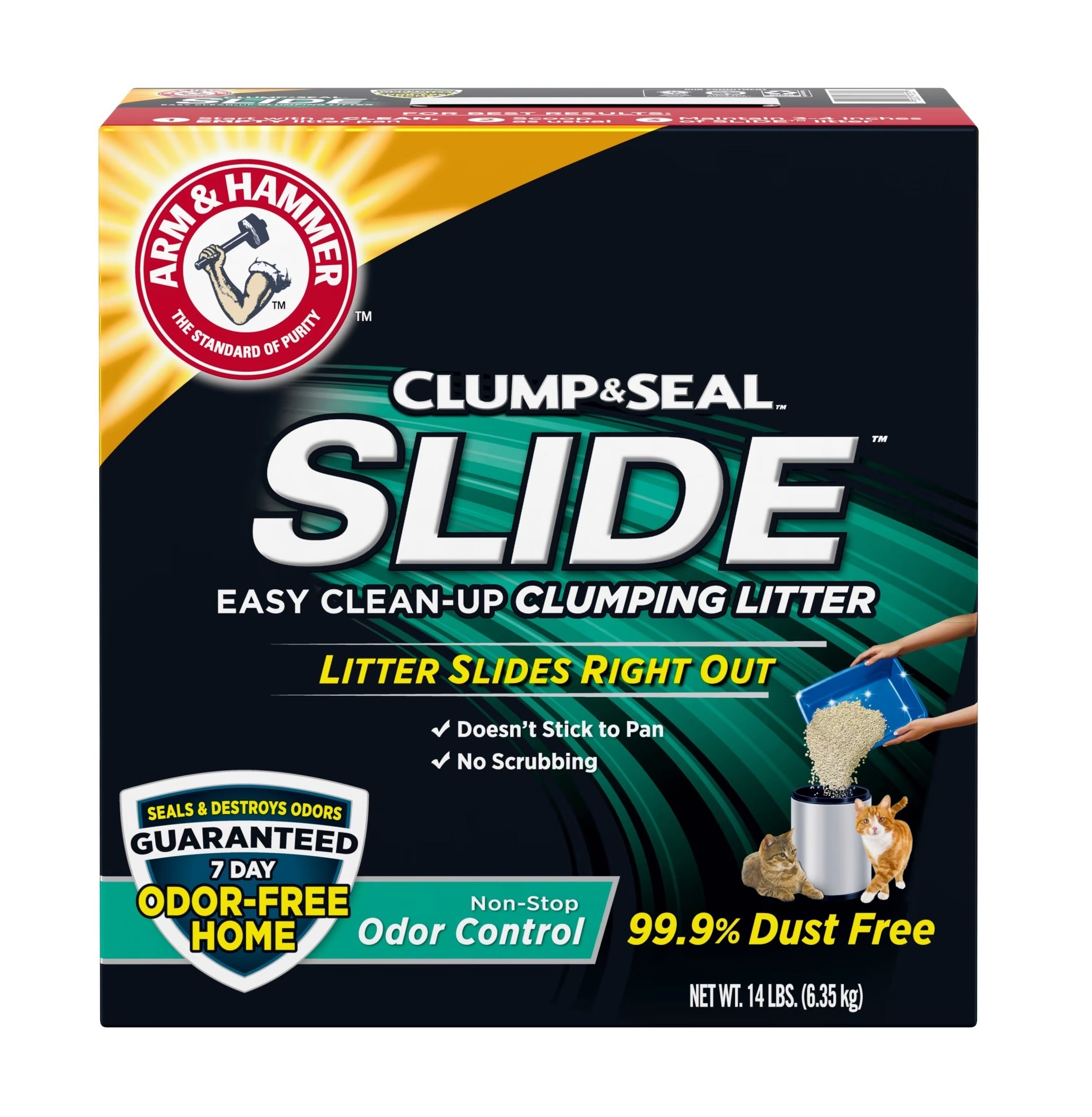 Arm & Hammer Clump & Seal Slide Non-Stop Odor Control - 14lb/3pk