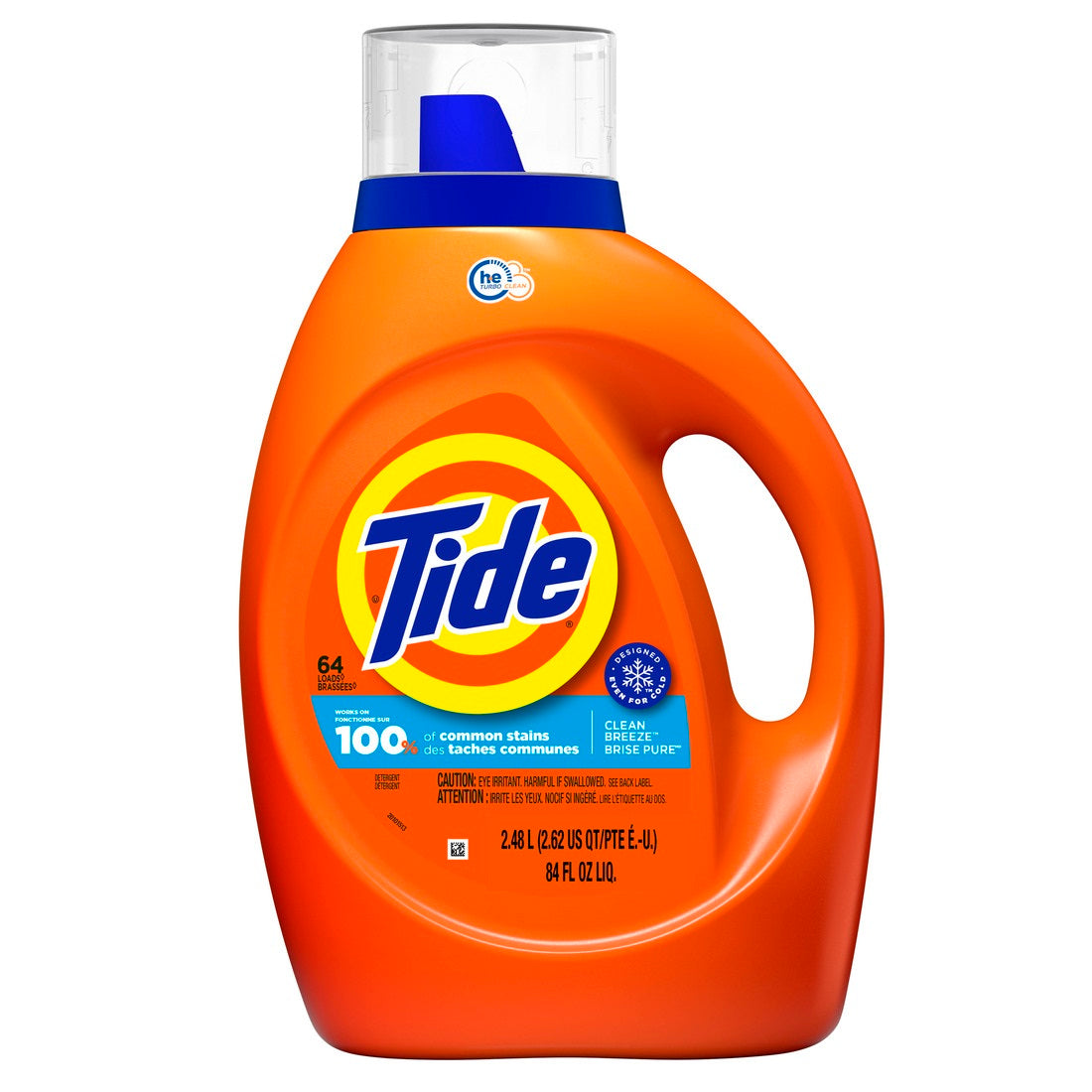 Tide Liquid Laundry Detergent Clean Breeze 64 Loads HE Compatible - 84oz/4pk