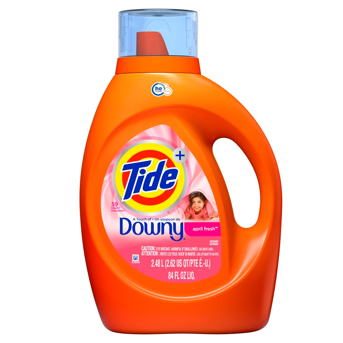 Tide Plus A Touch of Downy Liquid Laundry Detergent April Fresh Scent 59 Loads HE Compatible - 84oz/4pk