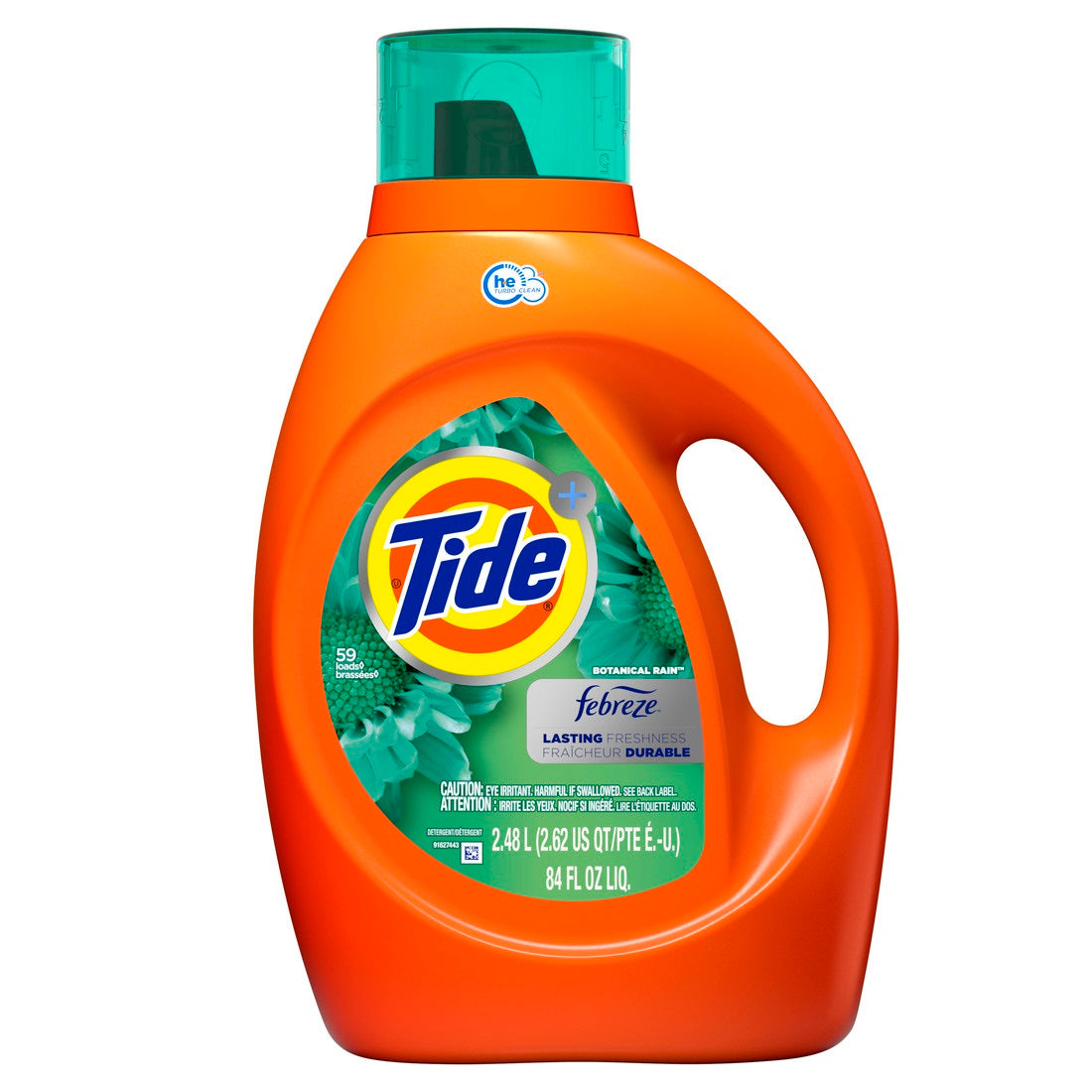 Tide Plus Febreze Freshness Botanical Rain Liquid Laundry Detergent 59 Loads HE Compatible - 84oz/4pk