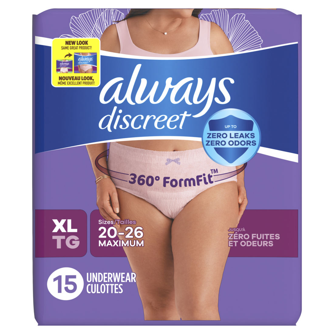 Always Discreet Underwear Maximum Protection XL - 15ct/3pk