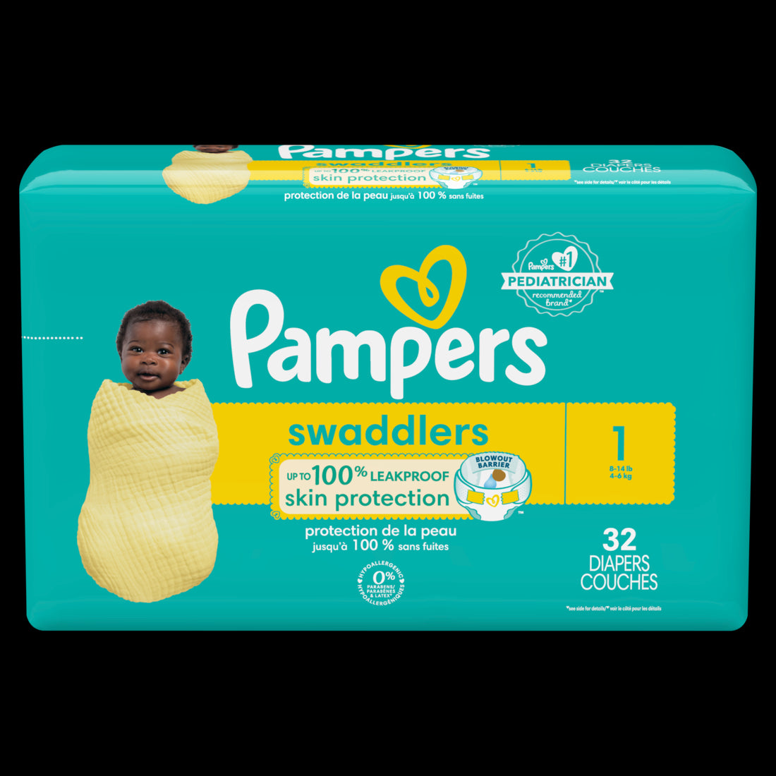 Pampers Swaddlers Newborn Diapers Size 1 - 32ct/4pk