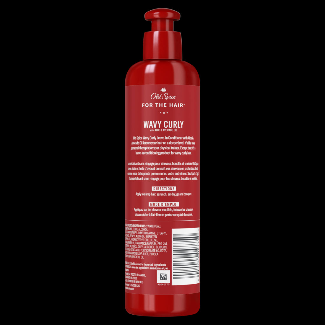 Old Spice Wavy Curly Leave-In Conditioner with Aloe & Avocado Oil - 8.5oz/12pk