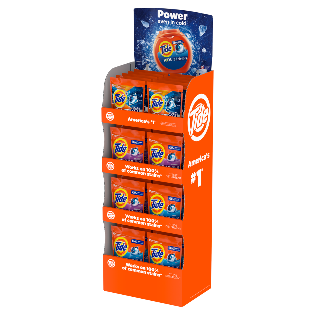Tide Display Mix Detergent Pacs 16pc-(Original-15ct, Spring Meadow-15ct) 12pc-(Ultra Oxi-10ct) - 40ct