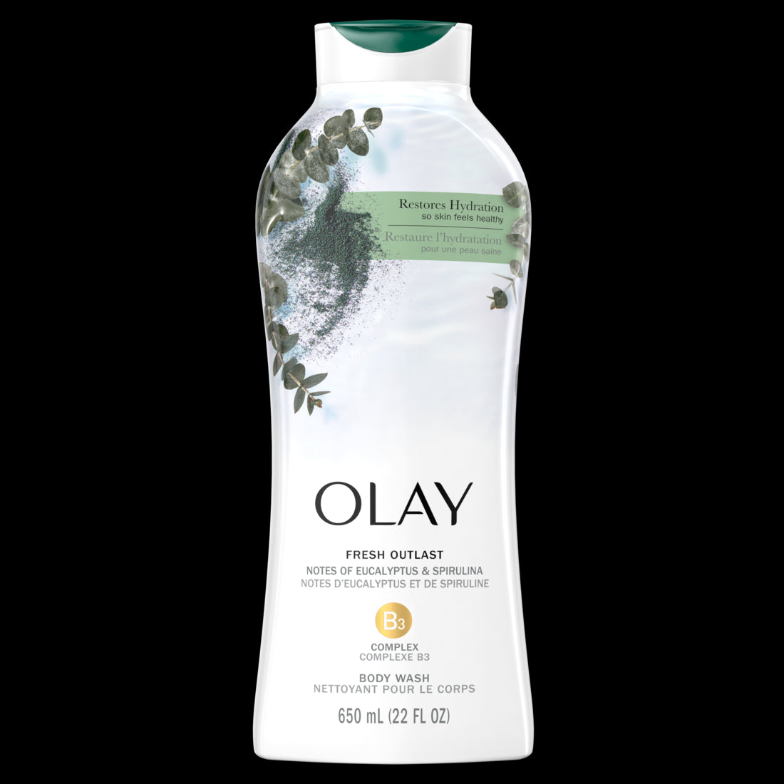 Olay Fresh Outlast Paraben Free Body Wash with Relaxing Notes of Eucalyptus & Spirulina - 22oz/4pk