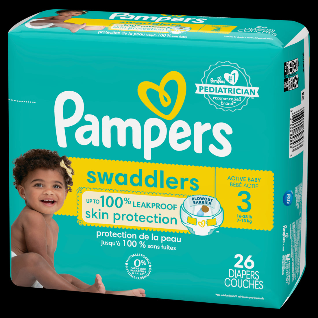 Pampers Swaddlers Active Baby Diaper Size 3 - 26ct/4pk