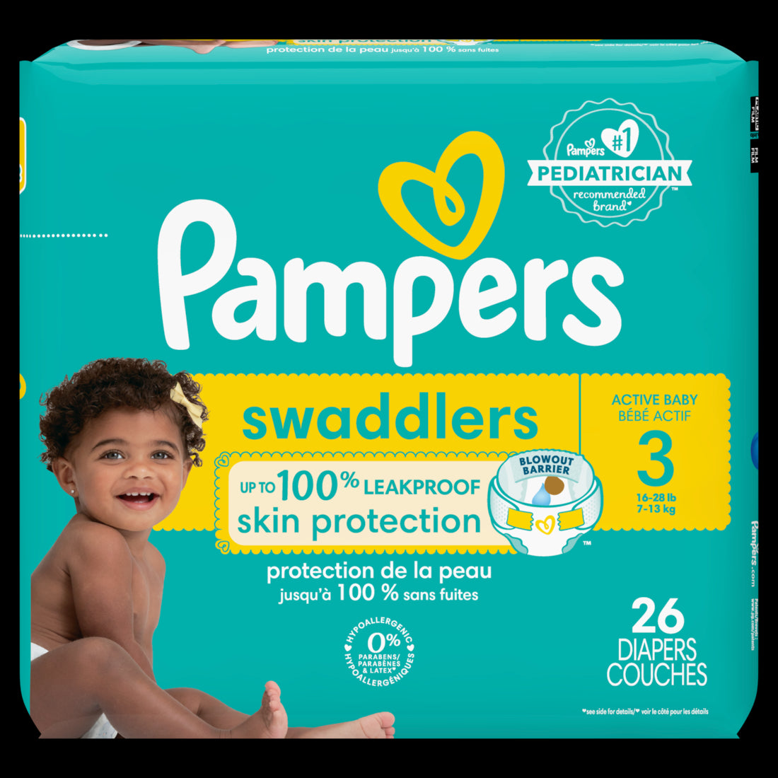 Pampers Swaddlers Active Baby Diaper Size 3 - 26ct/4pk