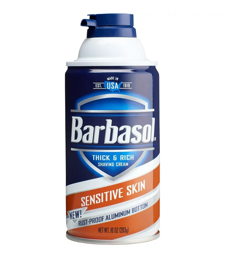 Barbasol Shaving Cream with Rust Resistant Bottom Sensitive Skin 283g - 10oz/6pk