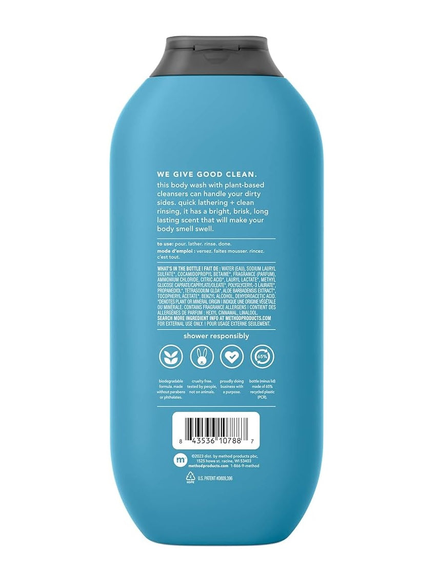 Method Mens Body Wash Glacier & Granite - 18oz/6pk
