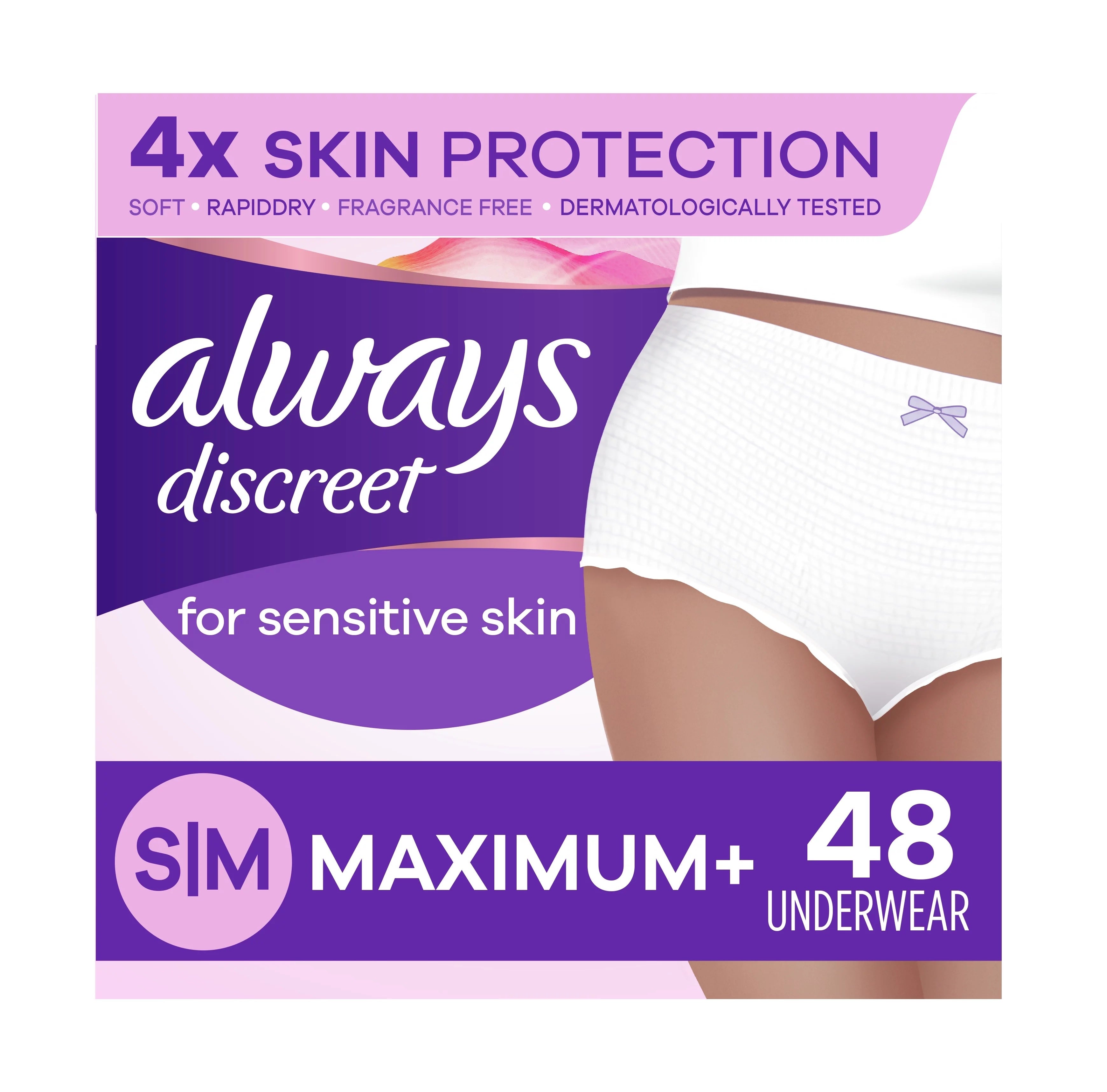 Always Discreet for Sensitive Skin Underwear Maximum Absorbency - 48ct/1pk