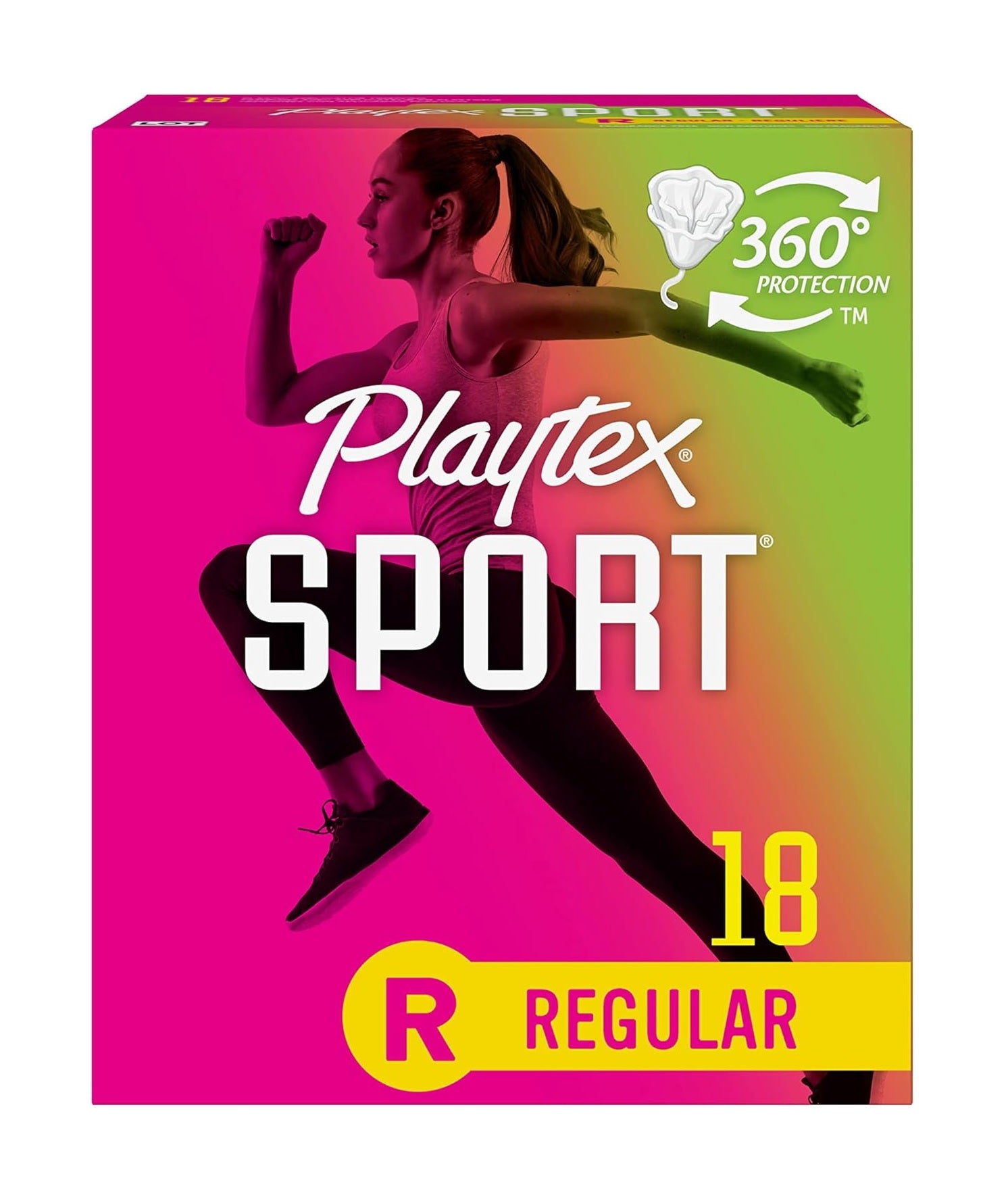 Playtex Sport Plastic Tampons Regular Unscented - 18ct/12pk