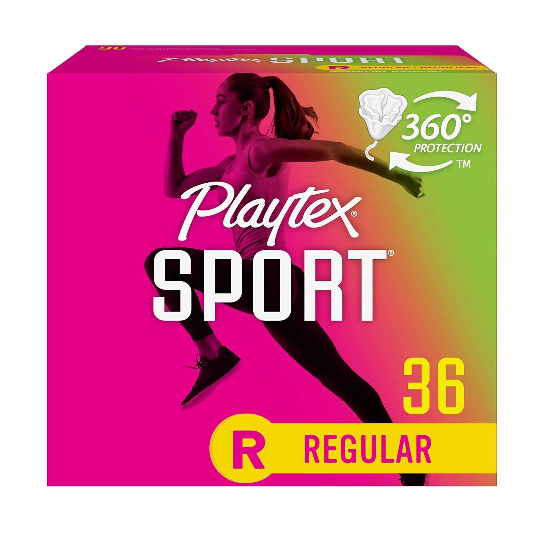 Playtex Sport Plastic Tampons Regular Unscented - 36ct/12pk