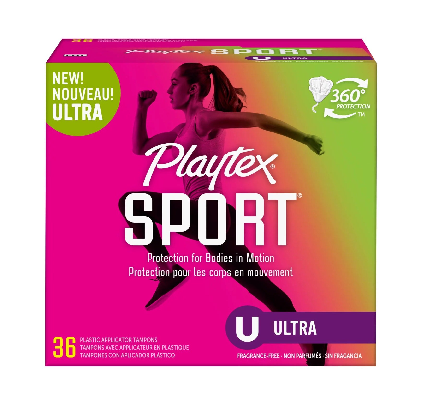 Playtex Sport Plastic Tampons Ultra Unscented - 36ct/12pk