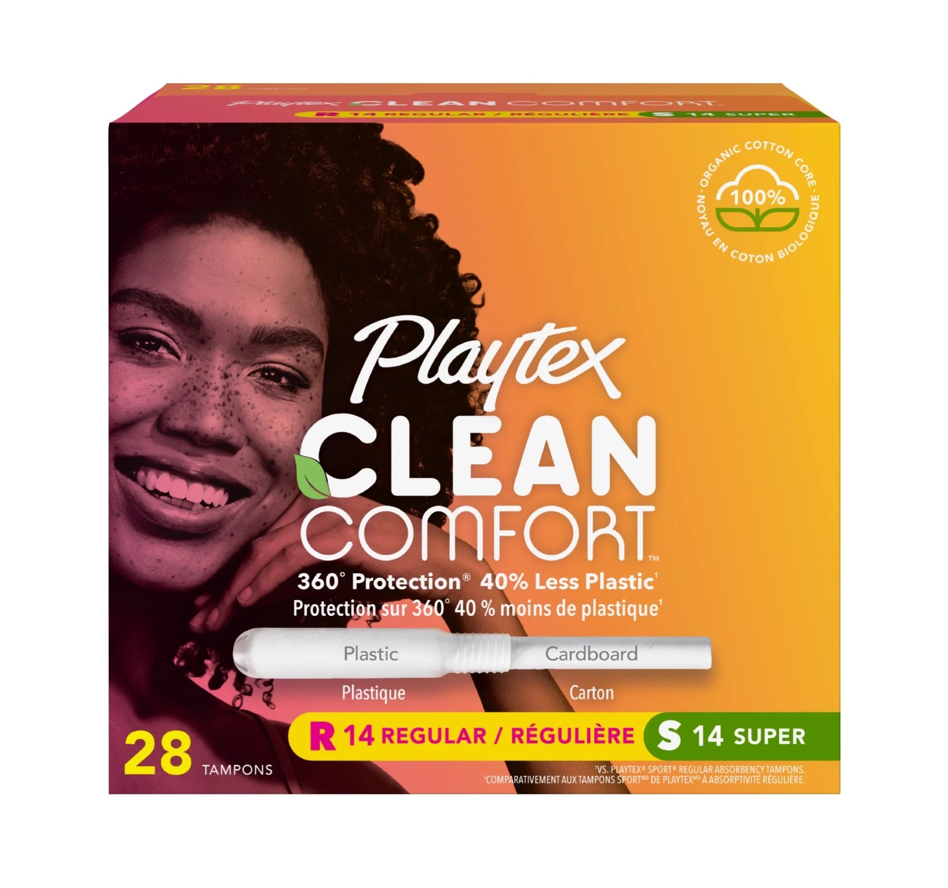 Playtex Clean Plastic Tampons Comfort Multipack Regular/Super - 28ct/12pk