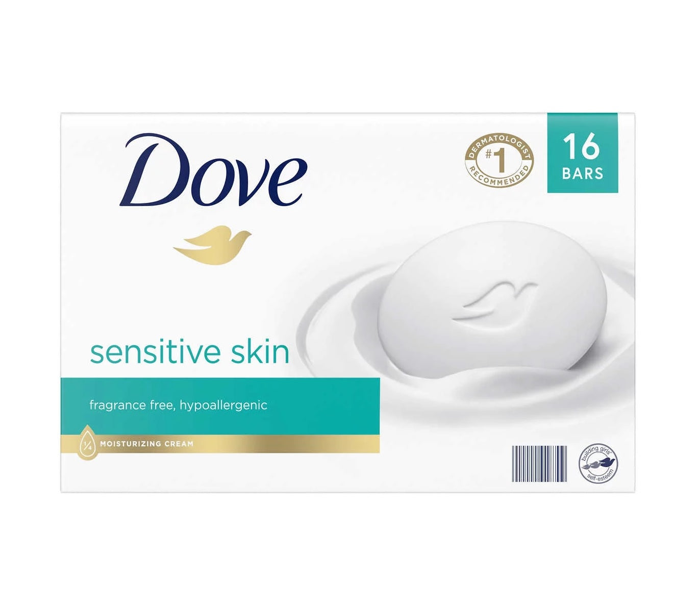 Dove Sensitive Skin Bar Soaps 16 count - 3.75oz/106g/6pk