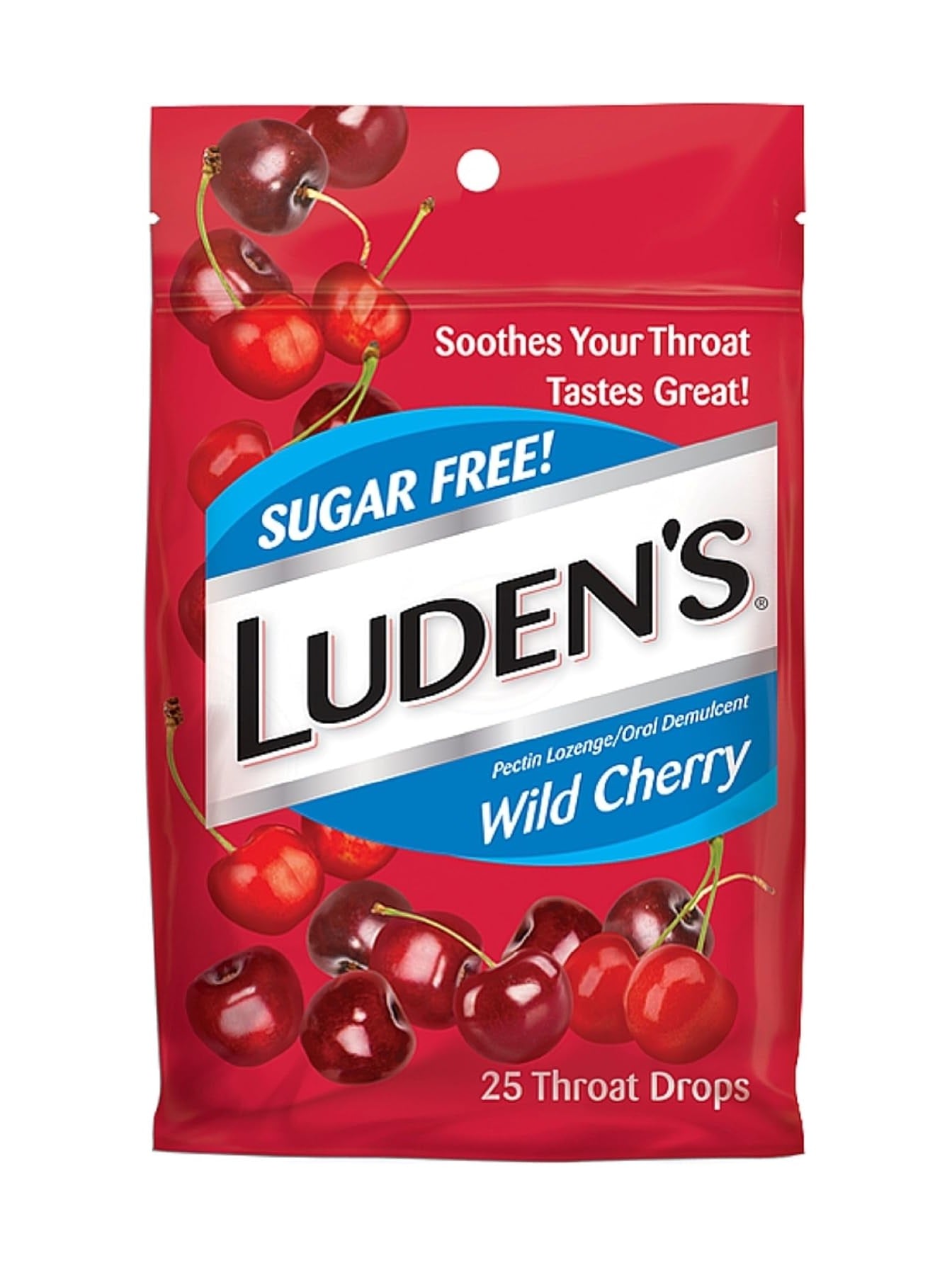 Luden's Soothing Throat Drops Sugar Free Wild Cherry - 25ct/48pk