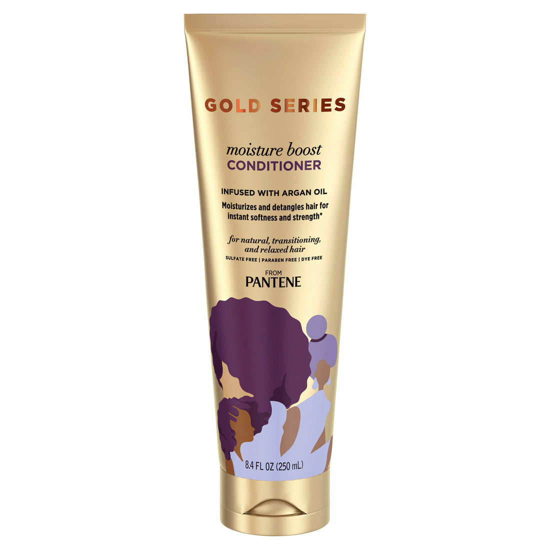 Pantene Gold Series Sulfate-Free Moisture Boost Conditioner Infused with Argan Oil for Curly Coily Hair - 8.4oz/12pk