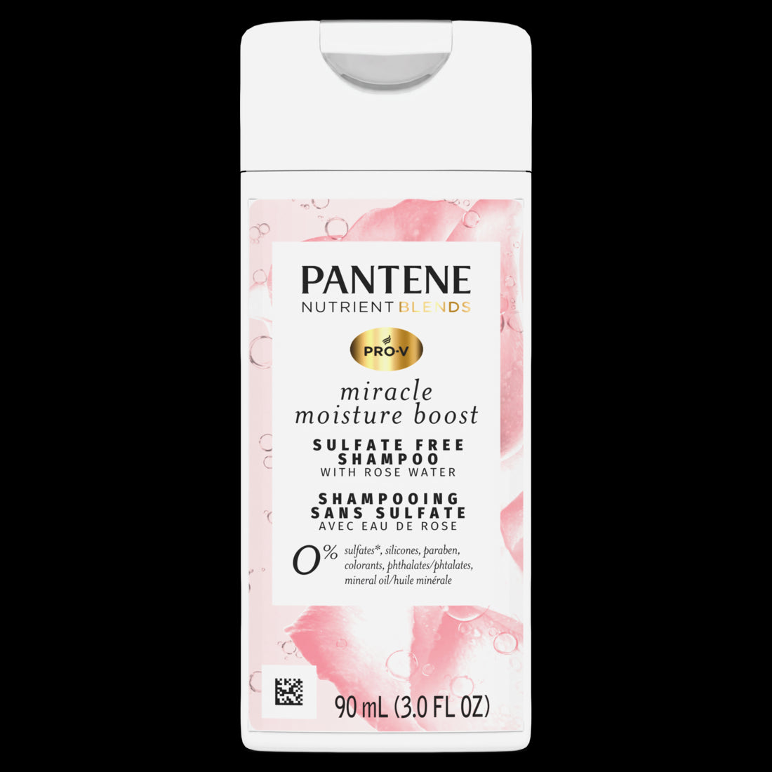 Pantene Sulfate Free Shampoo Moisturizes Dry Hair with Rose Water Nutrient Blends - 3.0oz/24pk