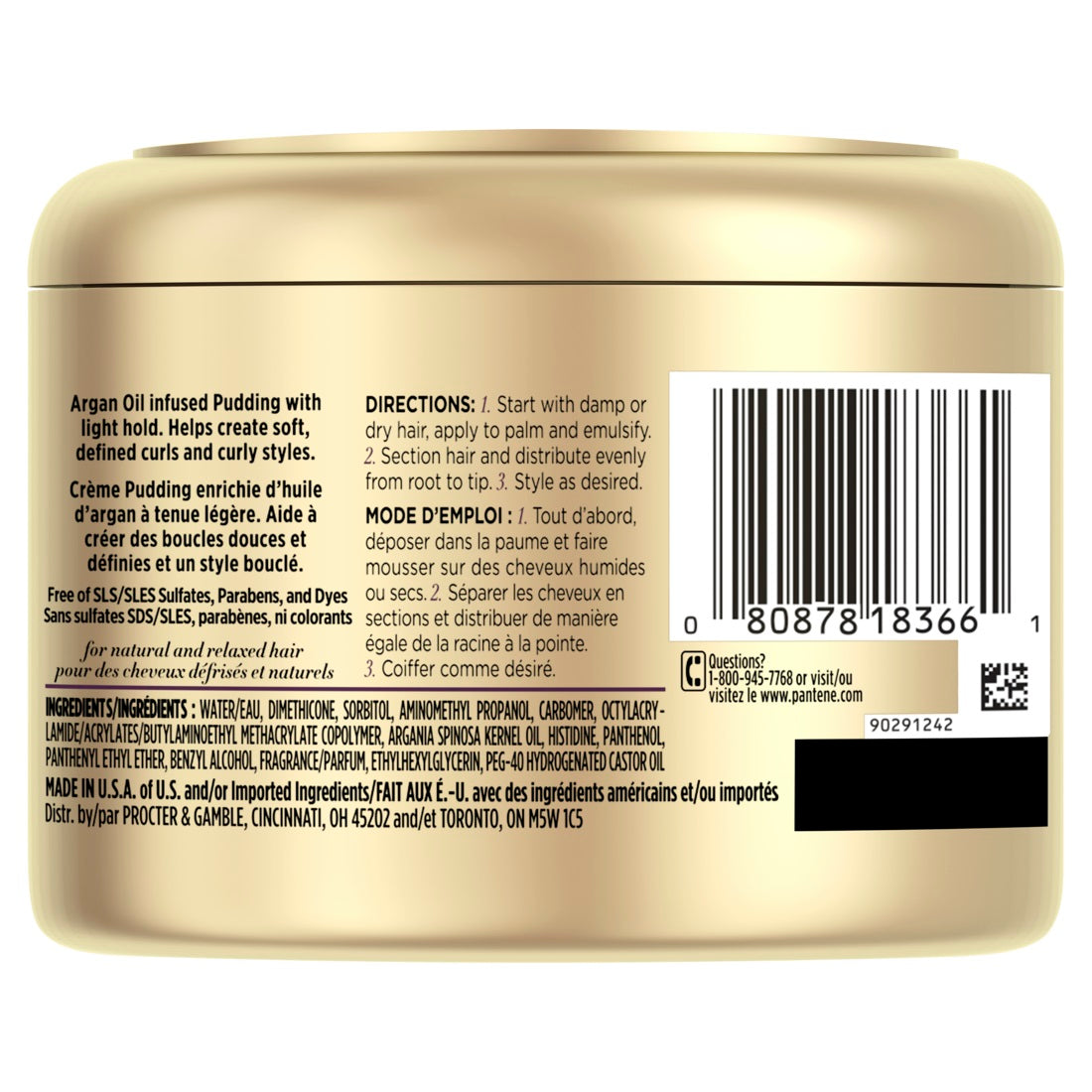 Pantene Gold Series Curl Defining Pudding 225mL - 7.6oz/12pk