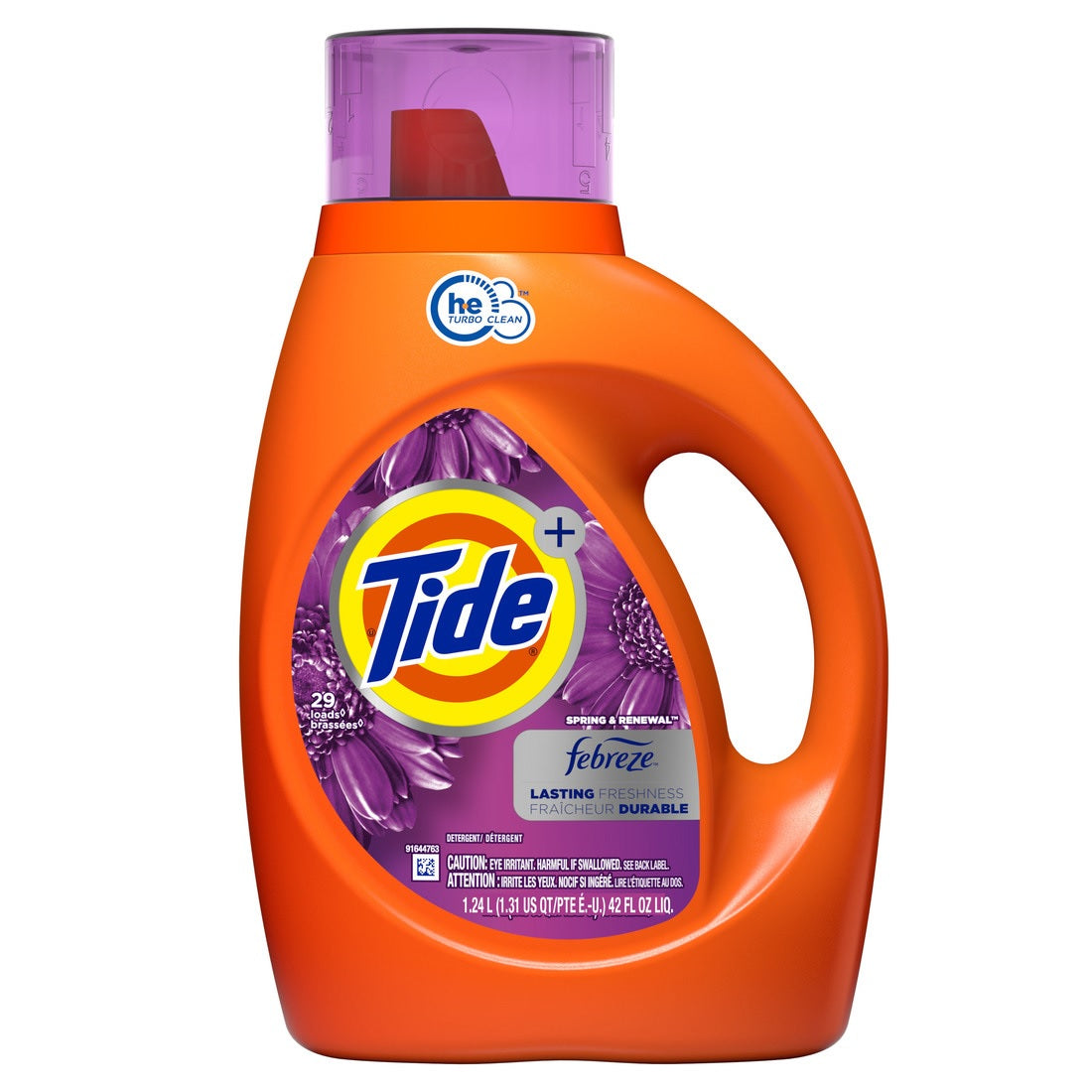 Tide HE Plus Febreze Freshness Spring & Renewal HE Turbo Clean Liquid Laundry Detergent 29 loads - 42oz/6pk
