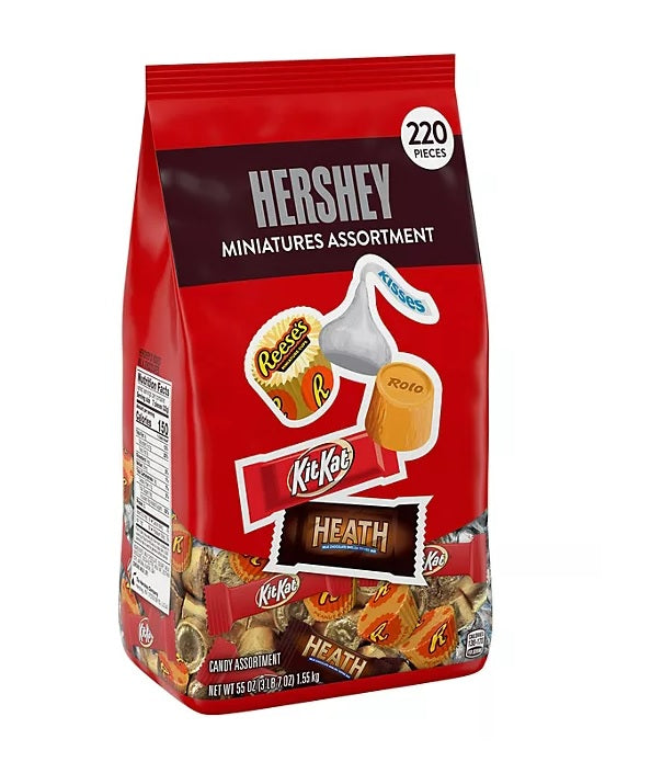 Hershey Miniatures Assortment 185ct - 55oz/1pk