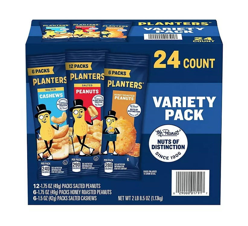 Planters Nuts Variety Pack - 1.75oz/24pk