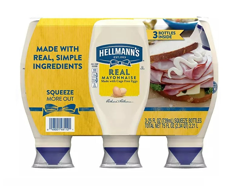 Hellmann's REAL Squeeze MAYO - 25oz/3pk